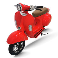 Motocicleta Eléctrica COC Classic Vintage 2000w, Motocicleta Retro/Vespa Eléctrica con Batería de Litio Extraíble, Scooter Eléctrico