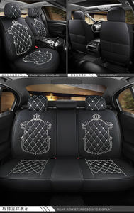 Fundas de asiento de coche personalizadas de cuero Pu Pvc impermeables de fábrica, juego completo de cojines de asiento de coche de lujo universales para 4 estaciones - Product Image 3