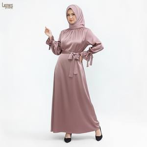 कस्टम नई शैली इड अबाया दुबाई मुस्लिम पोशाक महिला सऊदी अरब टर्की पॉलिएस्टर फीता-अप महिला मुस्लिम पोशाक - Product Image 5