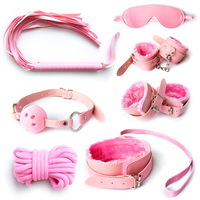 Kit BDSM en Peluche 7 Pièces, Jouets Érotiques, Jeu de Soumission, Ensemble de Bondage Fétichiste BDSM pour Couples et Femmes