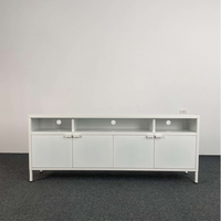 Meuble de salon personnalisé meuble TV en acier à 4 portes meubles TV modernes unité média centre de divertissement table TV blanche
