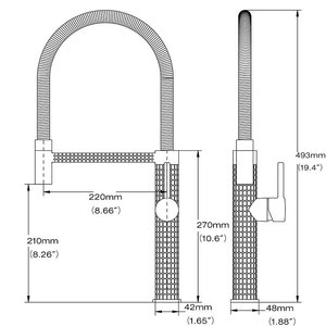 Nouveau style de luxe robinet d'évier de cuisine flexible mitigeur d'eau monté sur le pont robinet de cuisine chaud et froid - Product Image 6