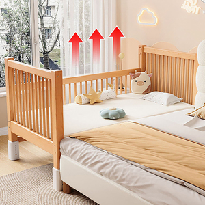 Giường cũi trẻ em có thể chuyển đổi Giường trẻ em có thể được nâng lên và hạ xuống giường cũi gỗ rắn Giường trẻ em với cầu thang nhỏ - Product Image 3