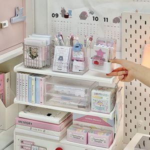 Desktop <b>Storage</b> Rack 3 Layers <b>With</b> <b>Drawer</b> Office Organizer For Desk Student Cosmetic <b>Storage</b> - Product Image 3