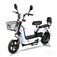 Scooter électrique pas cher 48V 350W, vélo électrique avec pneus à vide de 14 pouces, 2 places, vélo électrique pour adultes