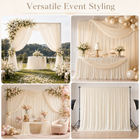 Tissu fluide en polyester extensible 10x20 pieds pour drapé de plafond, toile de fond de mariage, rideau, décoration de scène pour événements et fêtes - Vente en gros