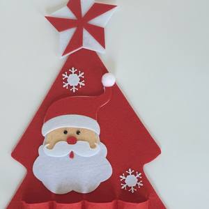 Décoration de calendrier en feutre de Noël de style arbre de Noël rouge - Product Image 2