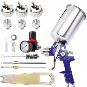 Pistolet de pulvérisation HVLP de finition automatique avec embouts de 1.4/1.7/2.0mm et outils de nettoyage Kit de buse d'économie de peinture personnalisable OEM - Product Image 1