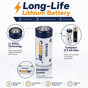 Batterie au lithium liquide LiCoO2 PANWAY ER14335 3,6 V 1650 mAh, remplacement 2/3AA pour compteur intelligent TL-5955 SL-761, détecteur de gaz - Product Image 5