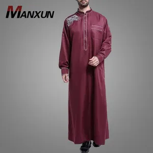 Arab Style Classy Detailed Full Sleeves Men's Thobe Kuwait Style Jaheer Mens Jubba Muslim Clothing