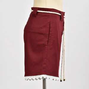 กางเกงขาสั้นผ้าฝ้ายทวิลขายดี ผู้ผลิตขายส่ง กางเกงขาสั้นผู้หญิงสำหรับส่งออกขายส่ง - Product Image 2