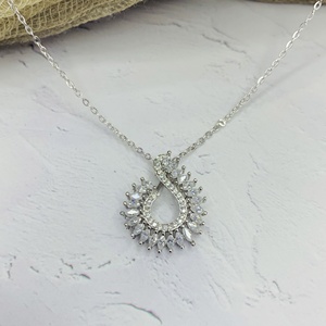 Figura del fiore dell'orecchino della collana dei monili <span class=keywords><strong>set</strong></span> per le donne e le ragazze zirconia placcato oro insieme dei monili - Product Image 5