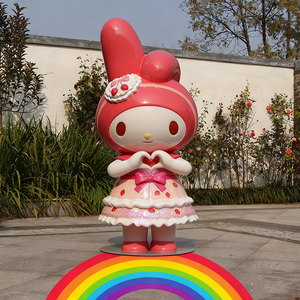 Escultura de Resina con Diseño de Personajes Animados Personalizable, Decoración de Fibra de Vidrio FRP para Exteriores, Pieza de Bienvenida para Entrada de Centro Comercial, para Pastelería - Product Image 3