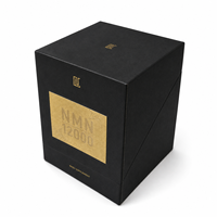 Boîte cadeau haut de gamme noire et or pour bougies, avec couvercle magnétique, insert rond et impression personnalisée
