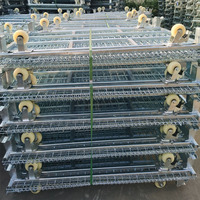 Conteneur à palettes en acier empilable avec roulettes pour le stockage en entrepôt de recyclage