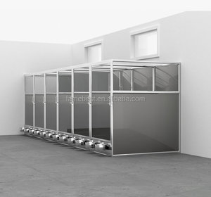 Custom Dog Boarding modulare a piedi in canile corre in acciaio inox canili con porta in vetro e pannelli HDPE - Product Image 3