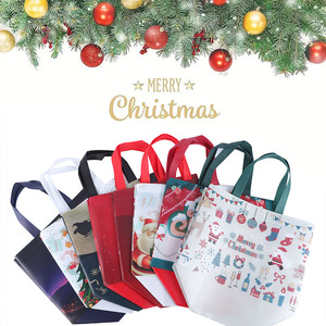 Promotion Custom Non Woven Cartoon Pattern Recycled Eco Laminated Reusable Durable Shoulder Strap Christmas Shopping <strong>Bag</strong> - Product Image 2