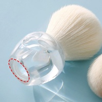 Pinceau Kabuki en acrylique transparent en forme de pomme, grand pinceau à poudre et blush synthétique doux, logo personnalisé, vente en gros
