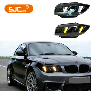 Fari Anteriori a LED SJC Auto "Snake Eyes" per BMW Serie 1 E82 E87 118i Giallo Bianco DRL, Anni 04-11, Modelli 120i 125i 128i 130i - Product Image 1