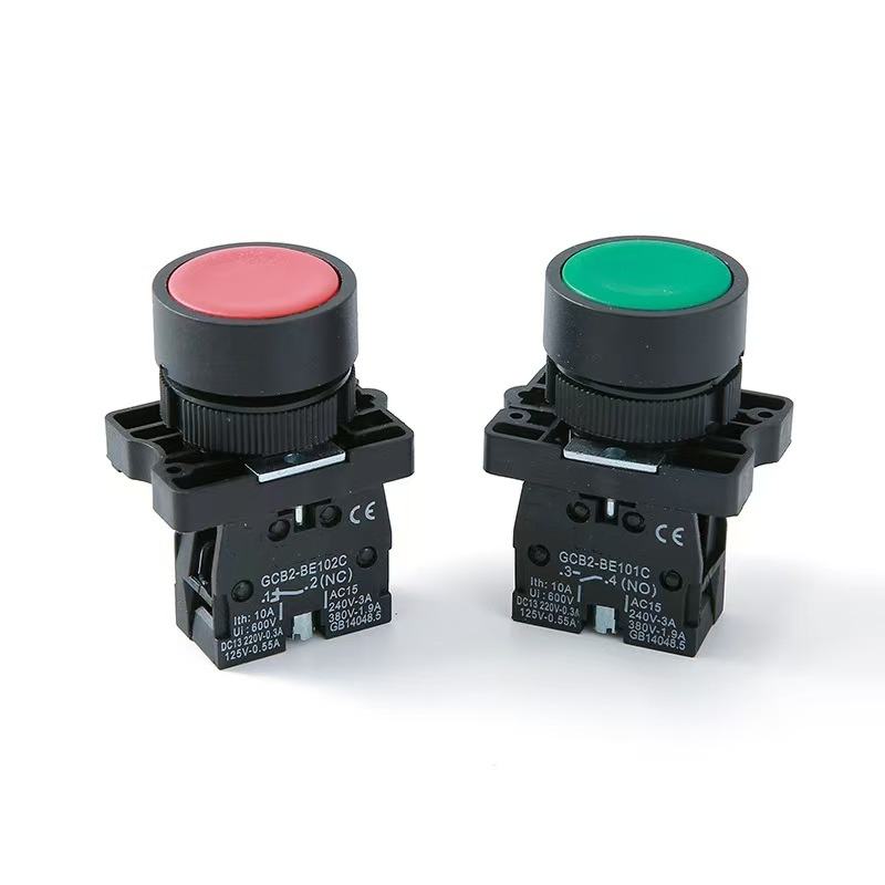 Green/Red Start Stop Button Switch XB2-EA31 Self-Resetting Copper Point Push-Button Switches With Metal Base