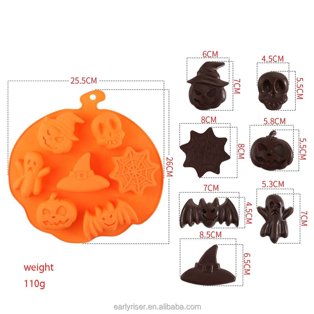 Moule orange grosse citrouille 7 pièces