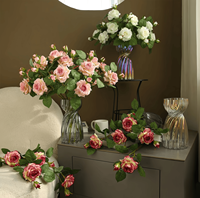 Künstliche Duftende Rosen Wohnungsdekoration Modern Minimalistisch Seidenmaterial Wohnzimmer Blumenarrangement Echt Anfühlend