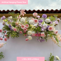 CM-TW006 Arrangement Floral de Fond Artificiel en Soie Rose et Violet pour Mariage et Fêtes