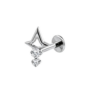 Lotus Wholesale Boucles d'oreilles clous en titane ASTM F136 G23 de qualité implantable, avec diamant brillant, pour piercing corporel - Product Image 2