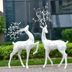 Современная металлическая скульптура для сада, коммерческая, большая, для отеля, из смолы, на заказ, из стекловолокна, нержавеющей стали, в виде животного, для улицы - Product Image 5