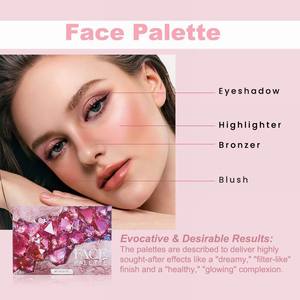 Poudre pressée végane scintillante en gros, palette de maquillage professionnelle longue durée, palette de visage douce et rêveuse, neutre et universelle, palette pour les yeux - Product Image 3