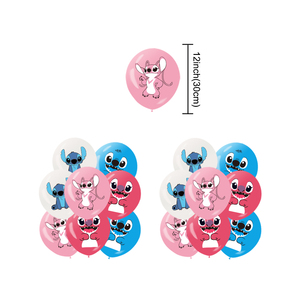 Nueva Decoración de Fiesta de Cumpleaños con Temática de <span class=keywords><strong>Lilo</strong></span> y Stitch Rosa, Guirnalda de Banderines de Stitch, Globo de Resina para Pastel, para Niña - Product Image 6
