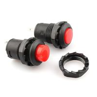 Interrupteur Momentané Bouton Poussoir Interrupteur Rond 1NO1NC Interrupteur OFF-(ON) 1A 250VAC 2 Broches Plastique Trou de Montage 12.5MM