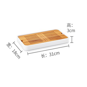 Bamboo <b>Tea</b> Tray With Drainage Grooves White Small Household <b>Tea</b> <b>Set</b> Table For Dry Brewing Teacup Water Storage Type - Product Image 2