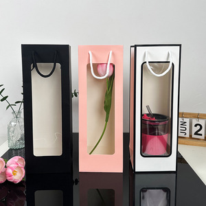 Fabricant Sac en papier <span class=keywords><strong>Spote</strong></span> Fenêtre ouverte Transparent Pvc Cadeau Sac Emballage Sac - Product Image 3