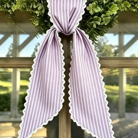 Ruban décoratif rayé en toile de style ferme, personnalisé en gros, pour ornement de porte de ferme