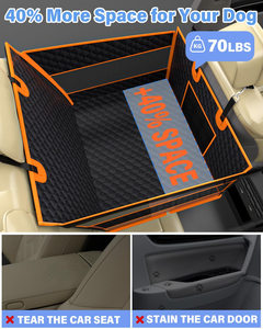Sièges de voiture pliables pour chien, siège de voyage portable pour animaux de compagnie, rehausseur de siège arrière pour chien avec fond rigide, sièges de voiture respirants pour chien - Product Image 4