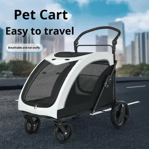 Faltbarer Kinderwagen aus Kunststoff und Mesh für mittelgroße und große Hunde Ältere Katzen für Spaziergänge im Freien und Camping reisen - Product Image 2