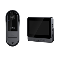 Kamera Pintu Video pintar layar 4.3 inci, inovatif baru 1080P dengan bel dalam ruangan tanpa WiFi diperlukan kamera bel pintu penglihatan malam