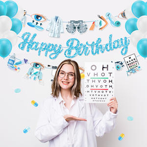 Huancai oculista striscione <span class=keywords><strong>buon</strong></span> <span class=keywords><strong>compleanno</strong></span> oculista ghirlanda di carta appesa pavese per feste di <span class=keywords><strong>compleanno</strong></span> festa per infermiere - Product Image 4