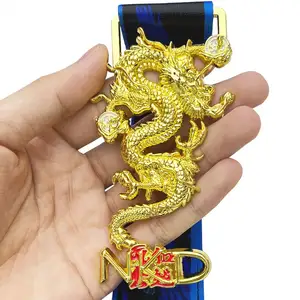 Taskwingifts Wholesale custom metal zinc alloy 3d plating shiny gold dragon award medal with ribbon