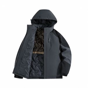 Chaqueta Impermeable de Lona con Cremallera para Hombre, Cortavientos, Cálida, con Capucha Desmontable, Calefacción de Grafeno, Ropa de Senderismo para Parejas - Product Image 4