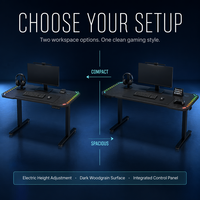 Bureau de jeu électrique AOR à moteur unique, réglable en hauteur, pour PC, 3 préréglages de mémoire, anti-collision, capacité 70 kg, vente en gros usine