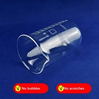 Bécher en quartz fondu SiO2 à 99,99 % de pureté |   Gobelet doseur gradué résistant à la chaleur |   Verrerie de laboratoire de qualité semi-conductrice 50ml-1000ml