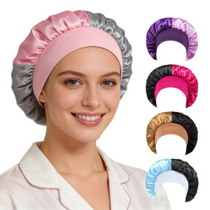 <span class=keywords><strong>Bonnet</strong></span> de nuit en satin bicolore ajustable pour femme <span class=keywords><strong>avec</strong></span> logo personnalisé, couvre-chef monocouche, <span class=keywords><strong>bonnet</strong></span> de douche, <span class=keywords><strong>bonnet</strong></span> de sommeil <span class=keywords><strong>avec</strong></span> large bande élastique - Product Image 1