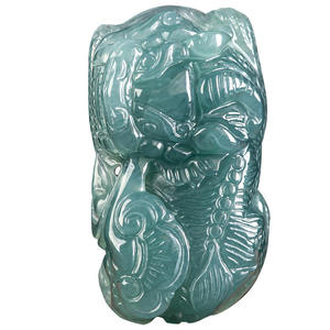 Colgante de Jadeíta Natural Pixiu, Jade Azul Agua, UNISEX, Bestias Míticas, Estilo Chino, con Certificado de Tasación PX39 - Product Image 5