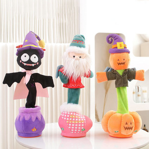 Bí ngô Santa Claus BAT sang trọng Đồ chơi vui nhộn Món Quà Giáng sinh đồ chơi điện hát nhảy múa học nói điện di chuyển búp bê - Product Image 5