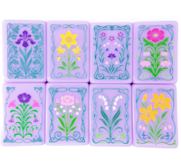 Meistverkaufte Fliederfarbene Pariser Mahjong-Steine, Einlagige Gravierte Spielsteine für Indoor-Kinderfeste, Elegante Unterhaltung