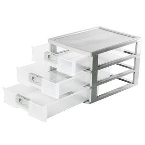A4 Paper <strong>Storage</strong> Cabinet Multipurpose <strong>Storage</strong> <strong>3</strong> Layers Office Heavy Duty Stackable <strong>Plastic</strong> <strong>Drawers</strong> Organizer Desktop <strong>Storage</strong> - Product Image 4
