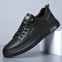Chaussures d'automne populaires pour hommes, nouvelles chaussures décontractées élégantes à enfiler, semelles souples blanches, chaussures de sport polyvalentes en PU, couleur unie