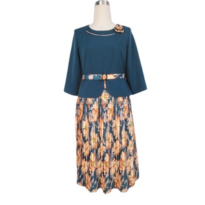 Women Clothing Business Skirt Floral Print Pleated Skirt Dress Plus Size Women Dress African Church Dress Turkish Wears - Product Image 5